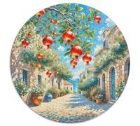 Pomegranate Blossom 1000 Piece Jigsaw Puzzles Round Jigsaw Classic Family Game Beautiful Decoration Puzzle for Adults And Kids 1000pcs (67.5x67.5cm)