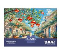 Pomegranate Blossom Jigsaw Puzzles 1000 Piece Cheetah in Lush Flowers for Adults Recycled Paper Great Gift Idea 38x26cm/1000pcs