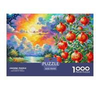 Pomegranate Blossom Jigsaws Challenge Toy Gifts 1000 Piece Puzzle Fit Together Perfectly Educational Games for Adults & Kids Age 12 Years Up 70x50cm/1000pcs