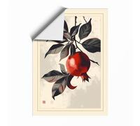 Pomegranate Branch Japandi Unframed Wall Art Print A2 (59.4×42cm), Wall Decor for Living Room, Bedroom, Office & Home, Art Gift