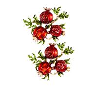 Pomegranate Brooches, Vintage Fruit Oil - Dripping Design, Ideal for Mother's Day Gifting, Pomegranate Brooches, 2pcs/Set