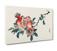 Pomegranate By Kono Bairei Asian Japanese Canvas Wall Art Print Ready to Hang, Framed Picture for Living Room Bedroom Home Office Décor, 24x16 Inch (60x40 cm)