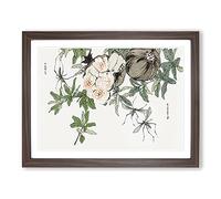 Pomegranate By Morimoto Toko Asian Japanese Framed Print | A4 Walnut Framed Wall Art | Ready to Hang | Asian Nature Picture | Living Room Bedroom Lounge Office
