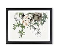 Pomegranate By Morimoto Toko Asian Japanese Framed Wall Art Print, Ready to Hang Picture for Living Room Bedroom Home Office Décor, Black A2 (64 x 46 cm)