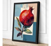 Pomegranate Crown Botanical Canvas Wall Art Print 36x24 Inch (91 x 61 cm)