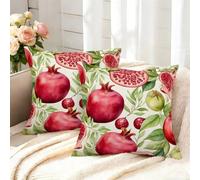 Pomegranate Cushion Covers 55 x 55 cm Pack of 2 Throw Pillow Cases Botanical Cushions Spring Autumn Decorative Pillows Square Cushion Cover 22x22 Inches for Sofa Couch Living Room Bedroom -GY410