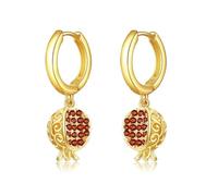 Pomegranate Earrings Sterling Silver Pomegranate Filigree Dangle Earrings Gold Plated Fruit Jewellery for Women