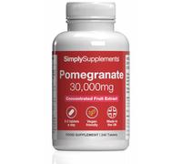 Pomegranate Extract 30,000mg | Supports Immune & Collagen Formation | Vitamin C & B1 for Antioxidant and Immune Support | Vegan & Vegetarian Friendly | 240 Tablets = 80 Days’ Supply | Made in The UK