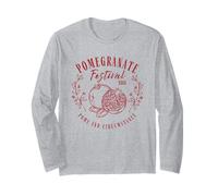 Pomegranate Festival Vintage Lineart Illustration Fruit Art Long Sleeve T-Shirt