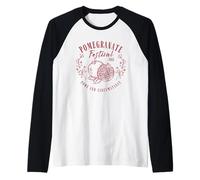 Pomegranate Festival Vintage Lineart Illustration Fruit Art Raglan Baseball Tee