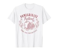 Pomegranate Festival Vintage Lineart Illustration Fruit Art T-Shirt