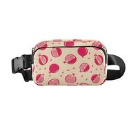 Pomegranate Fruit Beige Fanny Pack for Women Men Crossbody Belt Bag Fashion Waist Packs Purse with Adjustable Strap Dupes for Workout Travel Outdoors