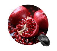 Pomegranate Fruit Round Mouse Pad, Non-Slip Rubber Base Waterproof Washable, Computer Mouse Mat for Office Gaming Studying, Premium-Textured Durable Portable Circle Mousepad for Desktop PC Notebook