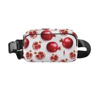 Pomegranate Fruit White Fanny Pack for Women Men Crossbody Belt Bag Fashion Waist Packs Purse with Adjustable Strap Travel Chest Bag for Shopping Traveling