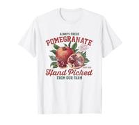 Pomegranate Hand Picked Vintage Fruit Retro Peach Graphic T-Shirt
