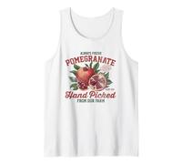 Pomegranate Hand Picked Vintage Fruit Retro Peach Graphic Tank Top
