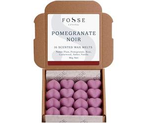 Pomegranate Noir Soy Wax Melts 16 Pack | Rich, Sultry & Luxurious | Natural, Vegan & Plastic Free | Up to 96 Hrs Scent | Pet Safe | Handmade in UK - Fosse Living