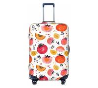 Pomegranate Papaya Lemon Print Travel Luggage Covers, Washable Suitcase Covers Protector for Luggage 18-32 Inch High Elasticity, Black, X-Large