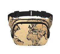 Pomegranate Pattern Fanny Pack for Women Men Fashion Waist Pack Adjustable Belt Bag for Workout Running Travelling Casual Waist Bag, Vintage World Map, One Size