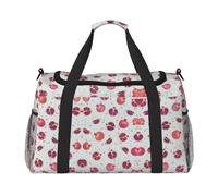 Pomegranate Pattern Full Print Travel Duffle Bag with Adjustable Shoulder Strap,Large Capacity Twill Polyester Crossbody Bag for Gym,Weekend Trips Outdoor Activities
