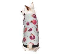 Pomegranate Pattern Print Dog Hoodie Sweatshirt For Small Dogs, Warm, Soft And Breathable Pet Clothes, Easy To Wear Jumper For Winter And Fall Warm