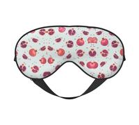 Pomegranate Pattern Print Sleep Mask Silk Eye Cover Soft Satin Blindfold Elastic Strap Night Eyeshade Travel Nap for Women Men