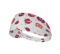 Pomegranate Pattern Printed Running Headband Women, Foldable Adjustable Width, Non Slip for Workout Washing and Spa