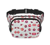 Pomegranate Pattern Square Double-Layer Waist Bag with All-Over Print,Durable Twill Fabric, Multi-Pocket Fanny Pack for Outdoor Sports Travel