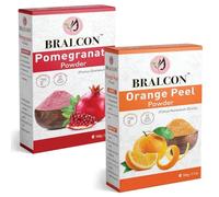 Pomegranate Peel Powder, Orange Peel Powder Combo- 200g(100g x 2 Pack) |Orange Peel Powder, Pomegranate Peel Powder For Face Masks, Skin Whitening|