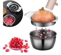 Pomegranate Peeler,Stainless Steel Pomegranate Deseeder,Hammer Pomegranate Seeder,Non-Slip Pomegranate Arils Removal Tool,Pomegranate Seed Remover with Bowl and Wooden Hammer for Kitchen