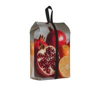 Pomegranate Printed Travel Shoe Storage Bag Waterproof Jacquard Fabric is Lightweight, with Strong Handle and Central Zipper.
