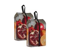 Pomegranate Printed Travel Shoe Storage Bag Waterproof Jacquard Fabric is Lightweight, with Strong Handle and Central Zipper.