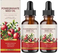 Pomegranate Seed Oil, 100% Cold Pressed pomegranate seed oil for Face, Skin and Hair Care, Improves Skin Elasticity & Promotes Healthy Hair, Pure Natural Organic Pomegranate Seed Oil (2PCS, 60ml)