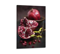 Pomegranate Slices Wall Art, Fresh Print, Fruit Poster, Natural Canvas Picture, Lively Decor for Living Room Bedroom Study Poster Decorative Painting Canvas Wall Posters And Art Picture Print Modern F