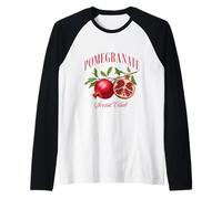 Pomegranate Social Club Vintage Botanical Fruit Raglan Baseball Tee