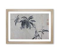 Pomegranate Tree by Shen Zhou Framed Print | A2 Oak Framed Wall Art | Ready to Hang | Modern Floral Picture | Living Room Bedroom Lounge Office
