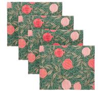 Paoletti Pomegranate Set of 4 Abstract Placemats, Green