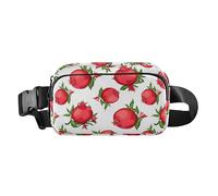 Pomegranate White Fanny Pack for Women Men Crossbody Belt Bag Fashion Waist Packs Purse with Adjustable Strap Travel Chest Bag for Outdoors Shopping Traveling