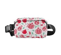 Pomegranate White Fanny Pack for Women Men Crossbody Belt Bag Fashion Waist Packs Purse with Adjustable Strap Travel Chest Bag for Outdoors Workout Travel