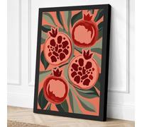 Pomegranates and Foliage Canvas Wall Art Print 18x12 Inch
