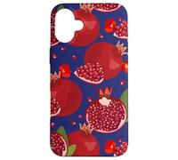 Pomegranates Fruits And Seeds Unique Fun Red And Navy Blue Case for iPhone 16 Plus
