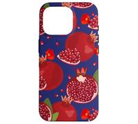 Pomegranates Fruits And Seeds Unique Fun Red And Navy Blue Case for iPhone 16 Pro