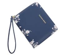 Pomelo Best Small Womens Wallet Leather Credit Holder RFID Blocking with Coin Pocket Zip Around Wristlet Ladies Wallets Floral 2025, Small-Blue, Young，elegant