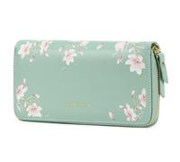 Pomelo Best Womens Purse Large Embossed Flower Zip Wallet with Wrist Strap and RFID Blocker