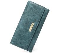 Pomelo Best Women's Purse Large RFID Blocker Slim Wallet with Many Card Slots and Coin Compartment Forest Green