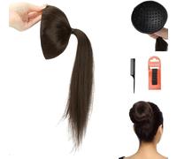 Pomelo Peel Wig Wrap,Ball Head Wig Wrapped With Grapefruit Peel Flower Bud Head Lazy Hair Magic Device To Increase The Amount Of Hair On The Top Of The Head Fluffy Hair Ring (Cold Brown, 30cm)