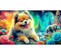 Pomeranian 1000 Piece Jigsaw Puzzles for Adults Educational Games Jigsaw Puzzle Home Decors for Adults Gifts 38x52cm/1000pcs