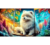 Pomeranian 1000 Pieces Challenging Puzzles Recycled Paper Jigsaw Puzzle for Adults Wall Decoration and Gifts 38x52cm/1000pcs