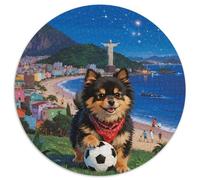 Pomeranian 1000 Pieces Circular Jigsaw Creative Cute Pets Challenging Educational Art Games for Adults And Kids 1000pcs (67.5x67.5cm)