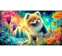 Pomeranian 1000 Pieces Jigsaw Puzzles for Adults Challenging Game Jigsaw Puzzle Home Decoration for Family Decorations 38x52cm/1000pcs